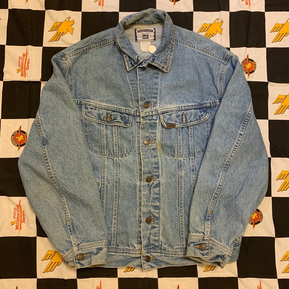 Vintage Lee Sports Jean Jacket Size Large 90s - Picture 1 of 4